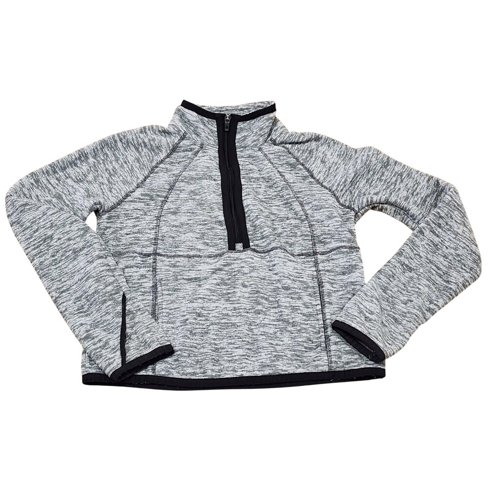 Tek Gear Pullover Womens XS Gray 1/4 Zip Mock Neck Fleece Long Sleeve Athletic